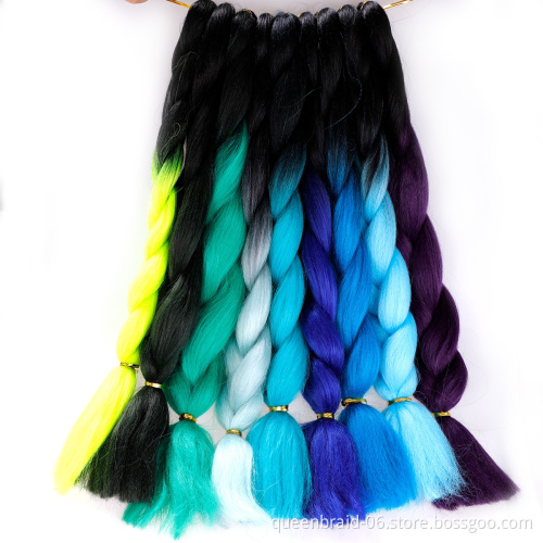 Hot Water Set Yaki Other Artificial Hair Extensions Ombre 2 Tone Crochet Hair 24 inch Synthetic Braiding Jumbo Hair Braid